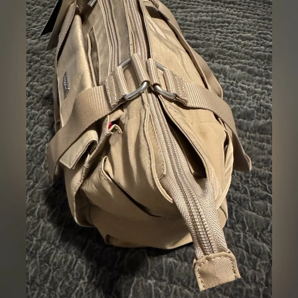 NWT Baggallini Village Tote Beige & Silver Hardware Bag Large Purse Handbag